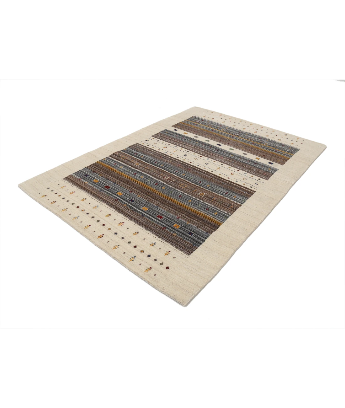Hand Made Lori Wool Rug 5' 7" X 7' 10" 5' 7" X 7' 10" (170 X 239) / Ivory / Ivory
