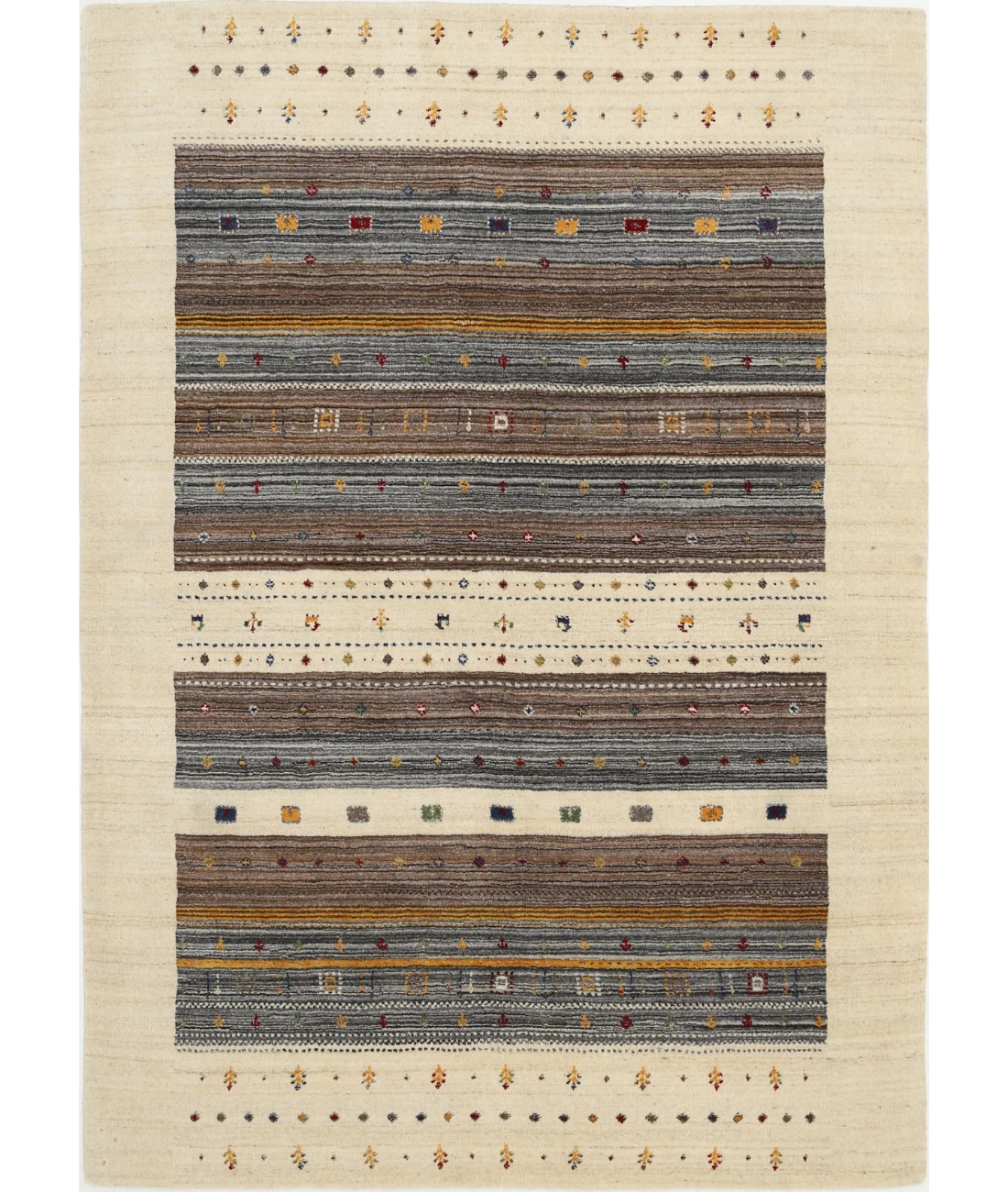 Hand Made Lori Wool Rug 5' 7" X 7' 10" 5' 7" X 7' 10" (170 X 239) / Ivory / Ivory