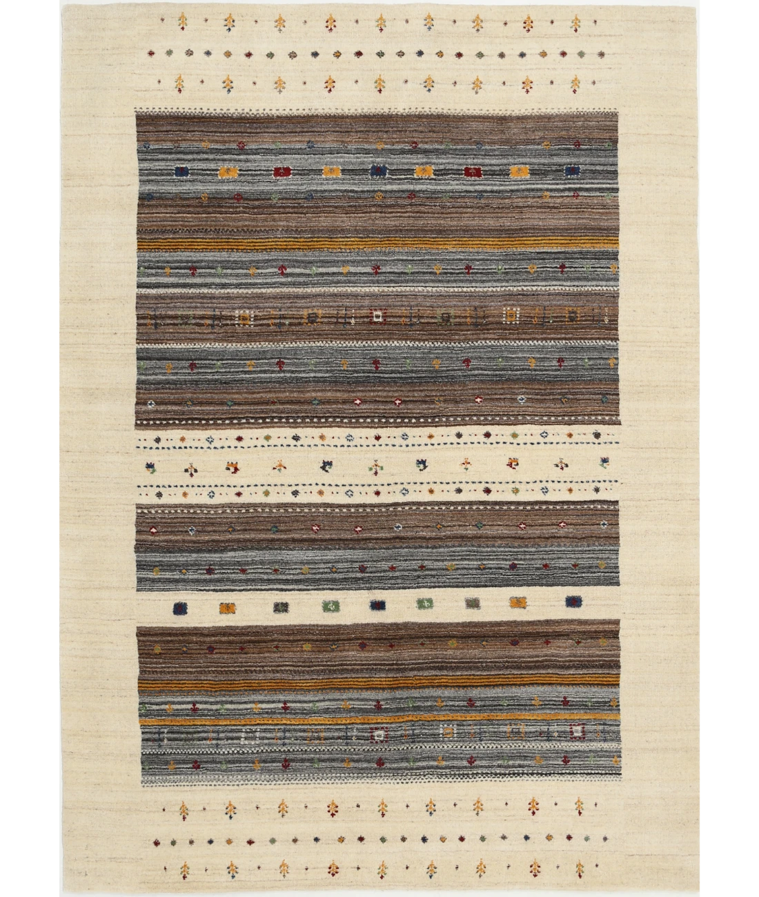 Hand Made Lori Wool Rug 5' 8" X 7' 10" 5' 8" X 7' 10" (173 X 239) / Ivory / Ivory