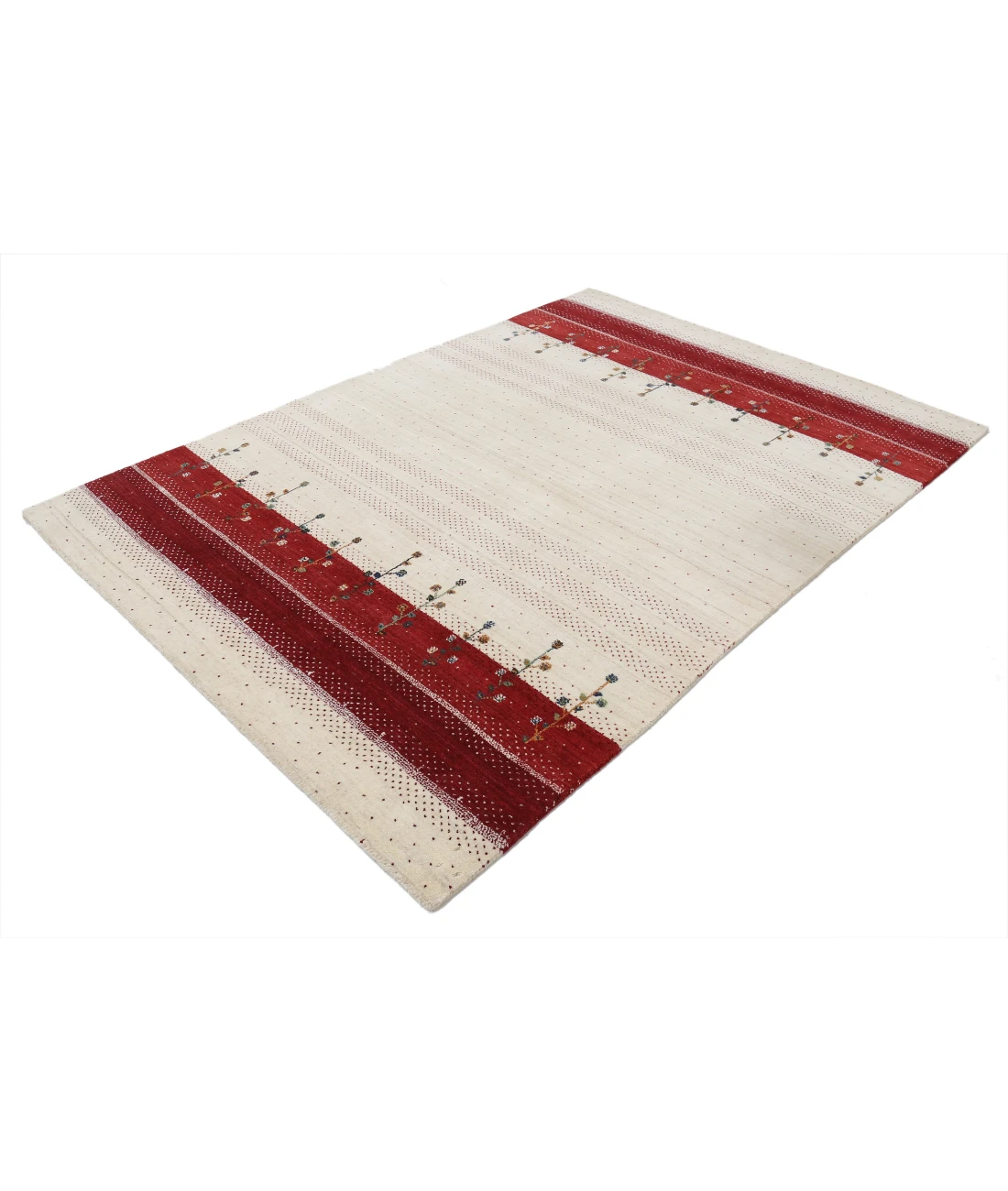 Hand Made Lori Wool Rug 5' 4" X 7' 6" 5' 4" X 7' 6" (162 X 229) / Ivory / Ivory