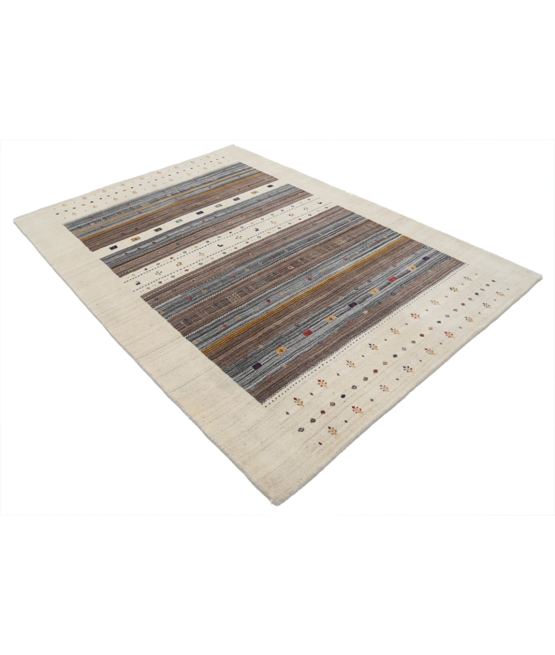 Hand Made Lori Wool Rug 5' 9" X 7' 10" 5' 9" X 7' 10" (175 X 239) / Ivory / Ivory