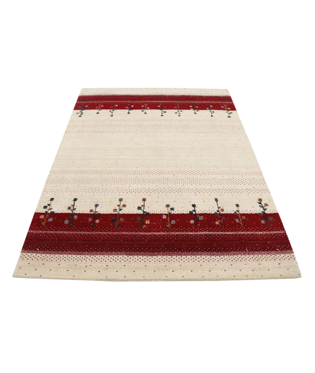 Hand Made Lori Wool Rug 4' 7" X 6' 5" 4' 7" X 6' 5" (140 X 196) / Ivory / Ivory