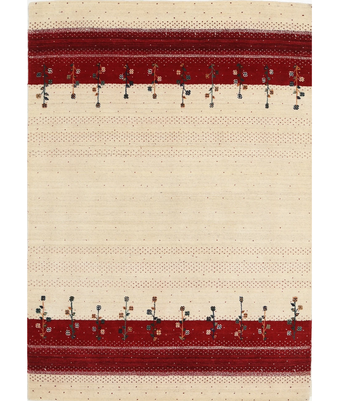 Hand Made Lori Wool Rug 4' 7" X 6' 5" 4' 7" X 6' 5" (140 X 196) / Ivory / Ivory