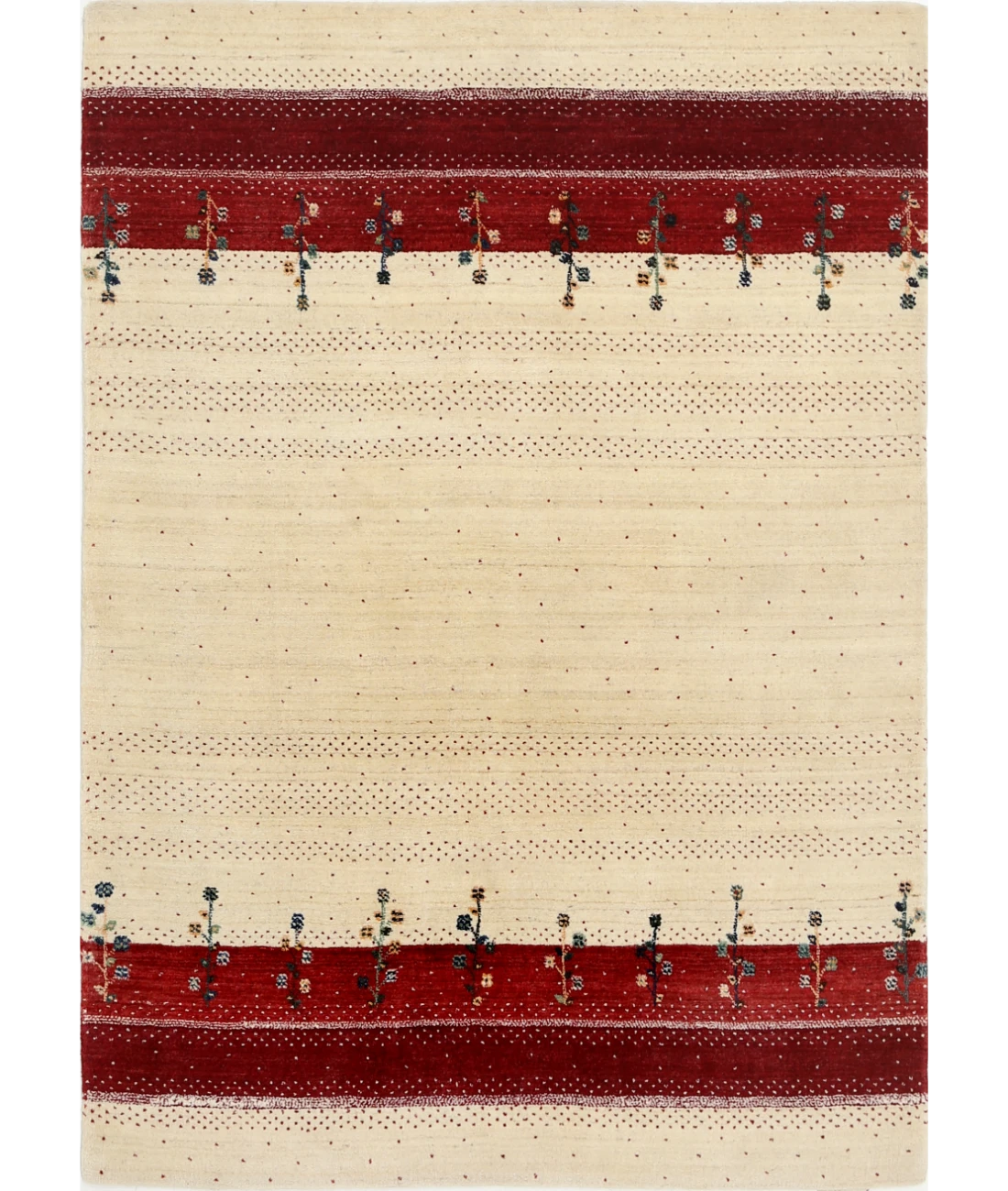 Hand Made Lori Wool Rug 4' 8" X 6' 7" 4' 8" X 6' 7" (142 X 201) / Ivory / Ivory