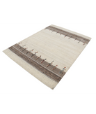 Hand Made Lori Wool Rug 4' 10" X 6' 7" 4' 10" X 6' 7" (147 X 201) / Ivory / Ivory