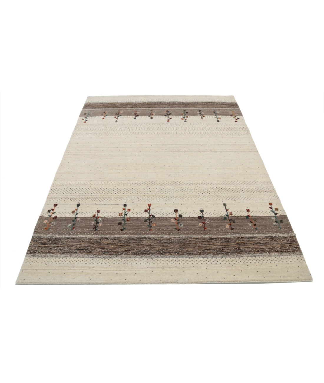 Hand Made Lori Wool Rug 4' 10" X 6' 7" 4' 10" X 6' 7" (147 X 201) / Ivory / Ivory