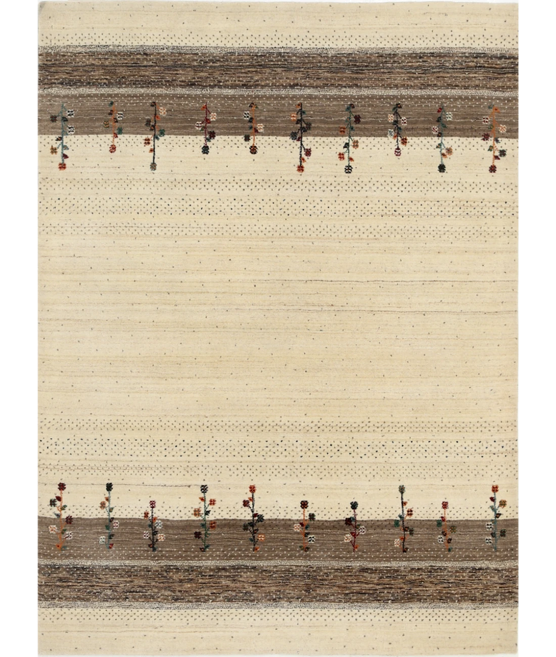 Hand Made Lori Wool Rug 4' 10" X 6' 7" 4' 10" X 6' 7" (147 X 201) / Ivory / Ivory