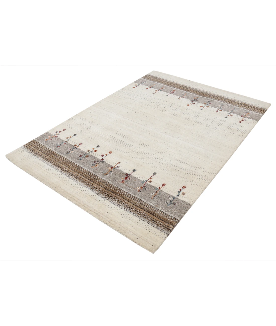 Hand Made Lori Wool Rug 4' 6" X 6' 5" 4' 6" X 6' 5" (137 X 196) / Ivory / Ivory