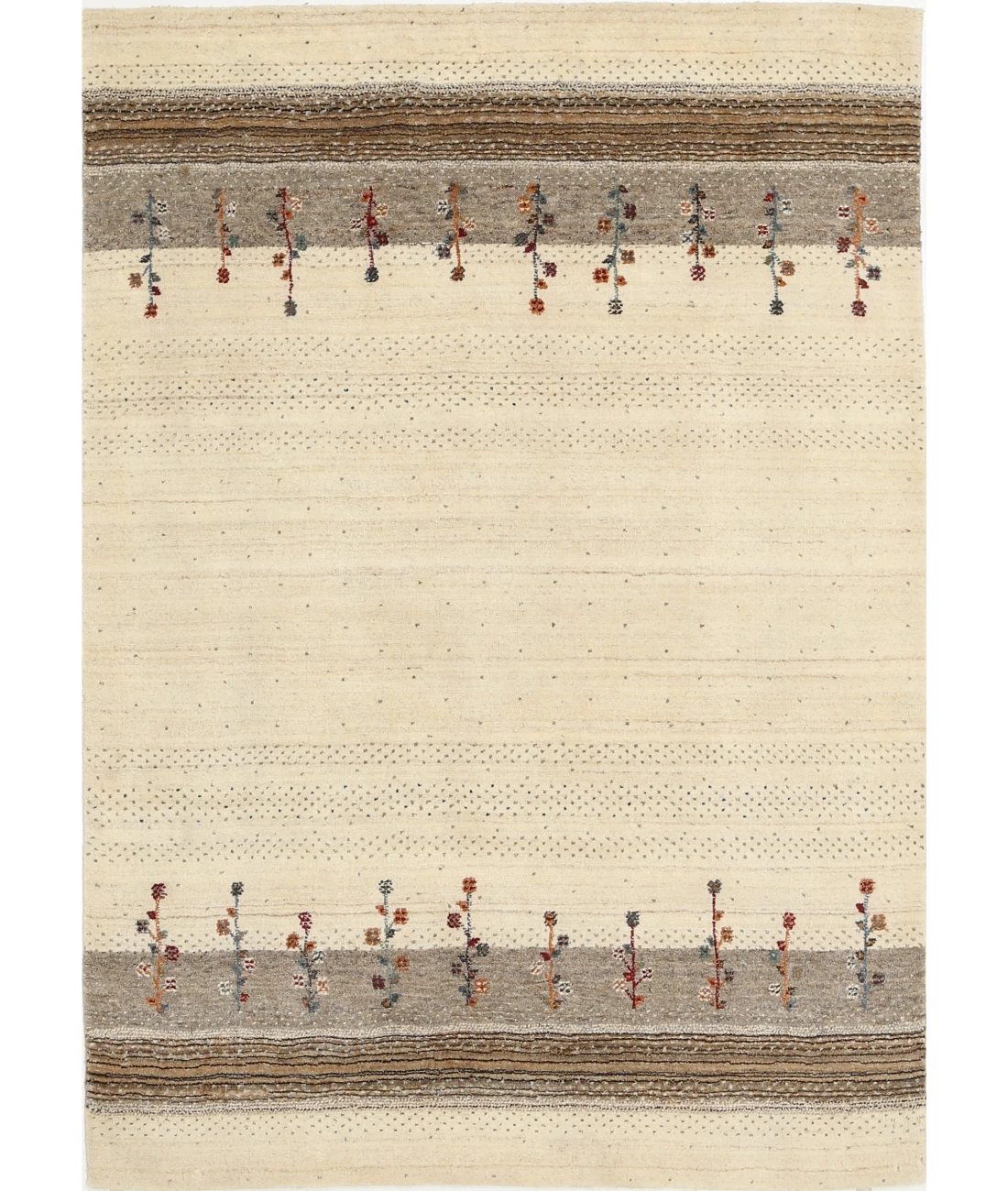 Hand Made Lori Wool Rug 4' 6" X 6' 5" 4' 6" X 6' 5" (137 X 196) / Ivory / Ivory
