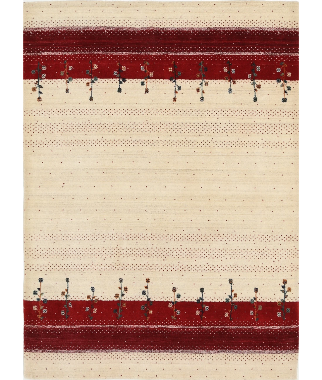 Hand Made Lori Wool Rug 4' 9" X 6' 6" 4' 9" X 6' 6" (145 X 198) / Ivory / Ivory