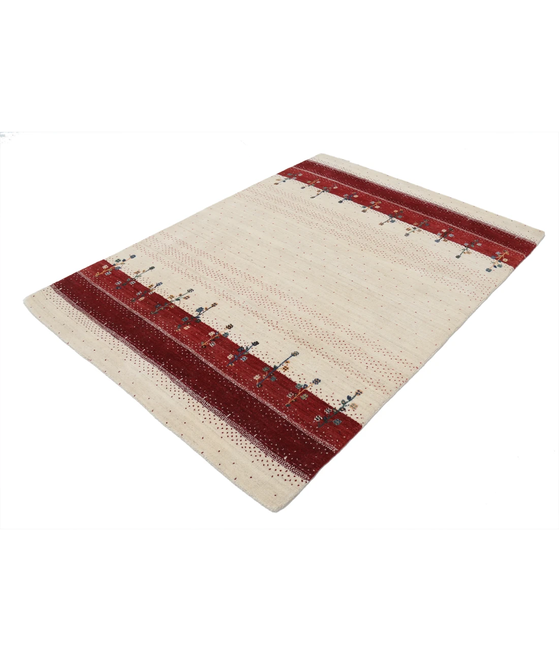 Hand Made Lori Wool Rug 4' 7" X 6' 5" 4' 7" X 6' 5" (140 X 196) / Ivory / Ivory