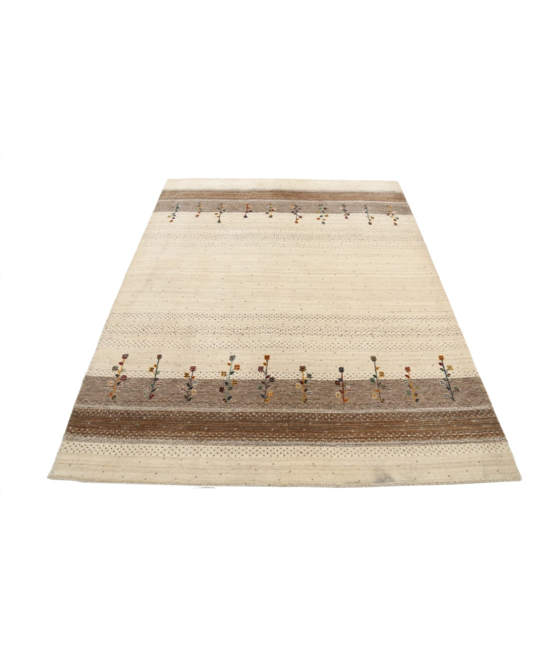 Hand Made Lori Wool Rug 4' 8" X 6' 7" 4' 8" X 6' 7" (142 X 201) / Ivory / Ivory