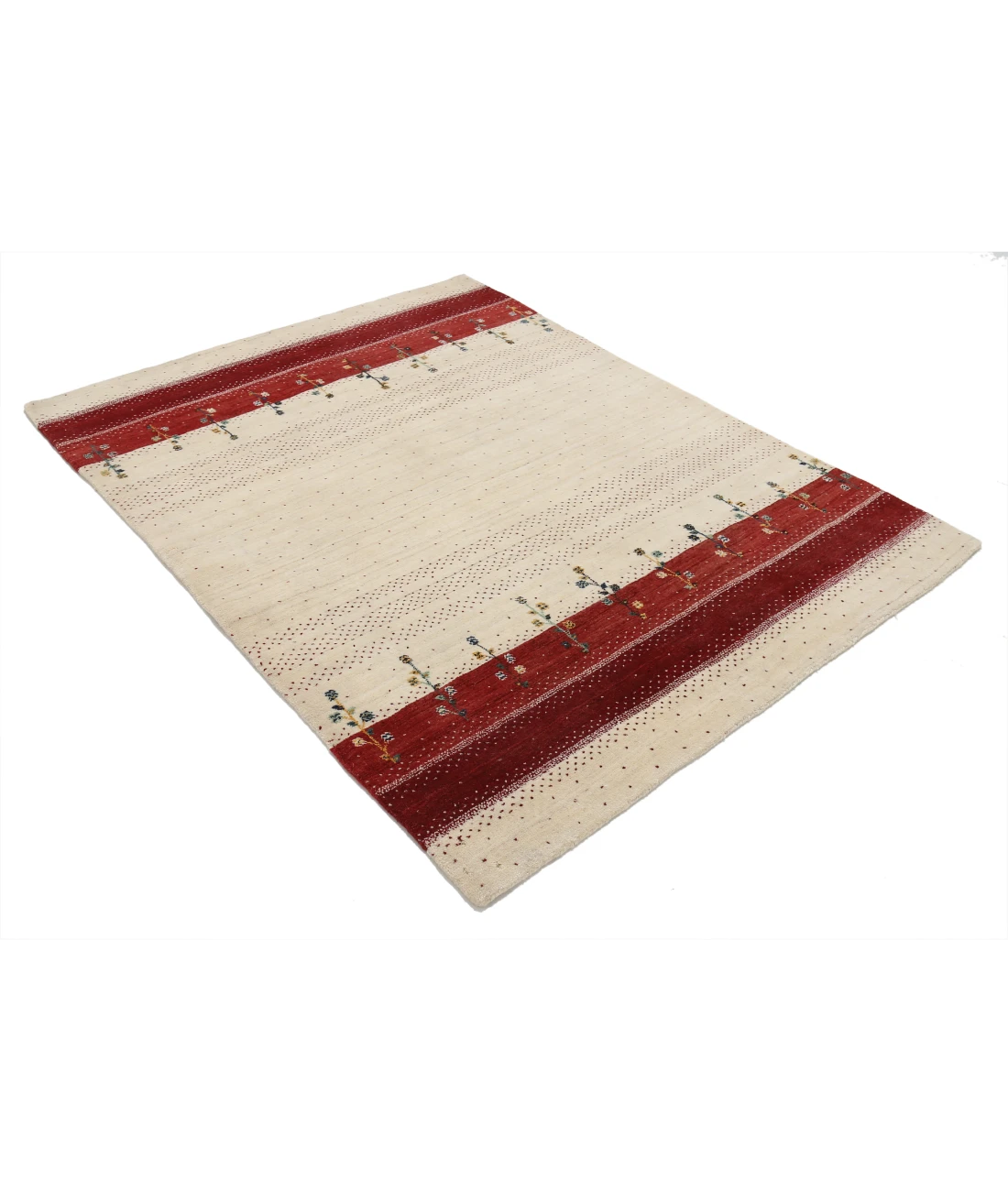 Hand Made Lori Wool Rug 4' 9" X 6' 3" 4' 9" X 6' 3" (145 X 191) / Ivory / Ivory