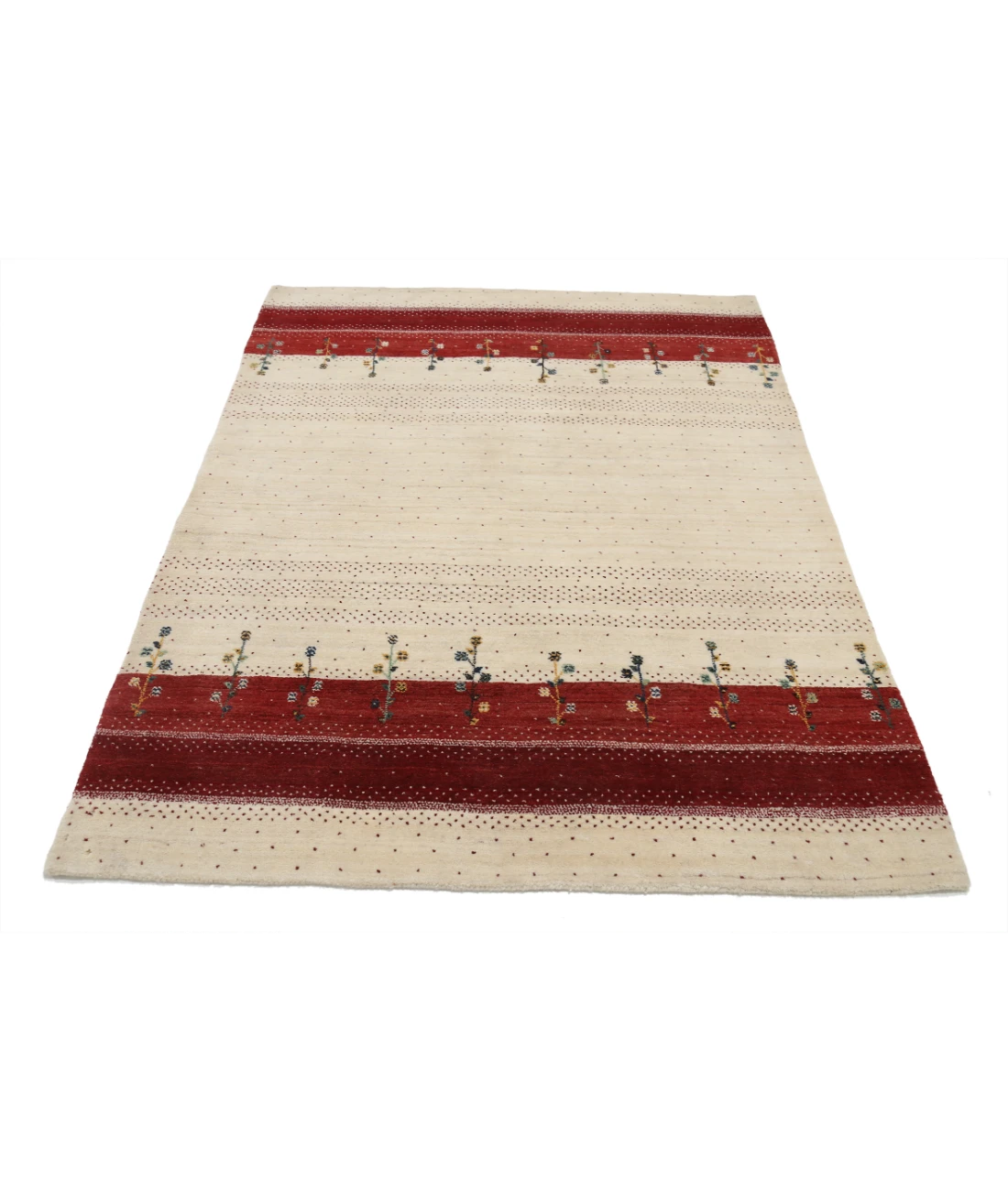 Hand Made Lori Wool Rug 4' 9" X 6' 3" 4' 9" X 6' 3" (145 X 191) / Ivory / Ivory