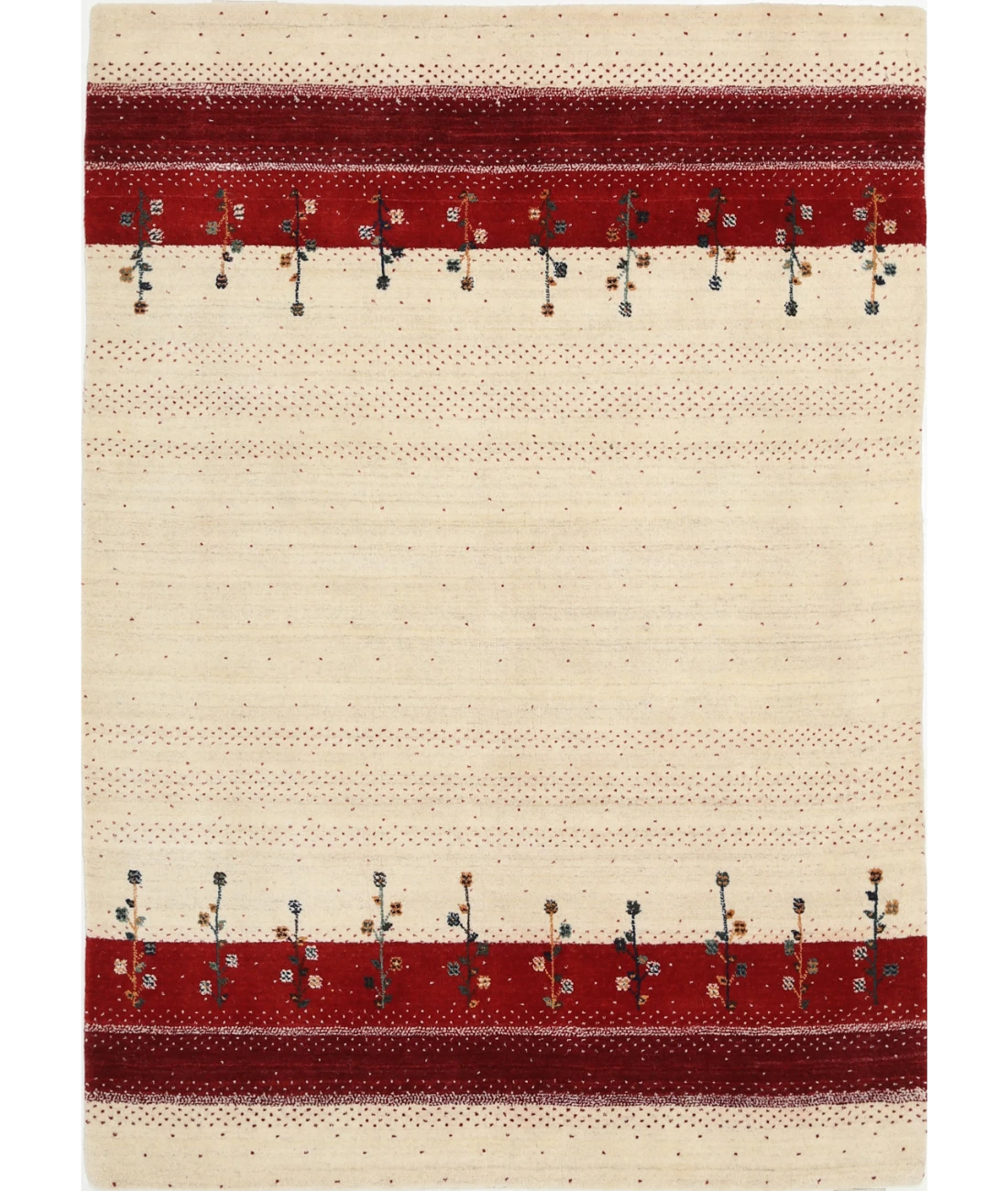 Hand Made Lori Wool Rug 4' 7" X 6' 0" 4' 7" X 6' 0" (140 X 183) / Ivory / Ivory