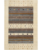 Hand Made Lori Wool Rug 4' 0" X 5' 11" 4' 0" X 5' 11" (122 X 180) / Ivory / Ivory
