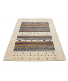 Hand Made Lori Wool Rug 4' 0" X 5' 11" 4' 0" X 5' 11" (122 X 180) / Ivory / Ivory