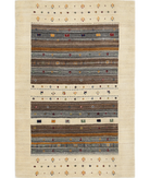 Hand Made Lori Wool Rug 4' 0" X 5' 11" 4' 0" X 5' 11" (122 X 180) / Ivory / Ivory