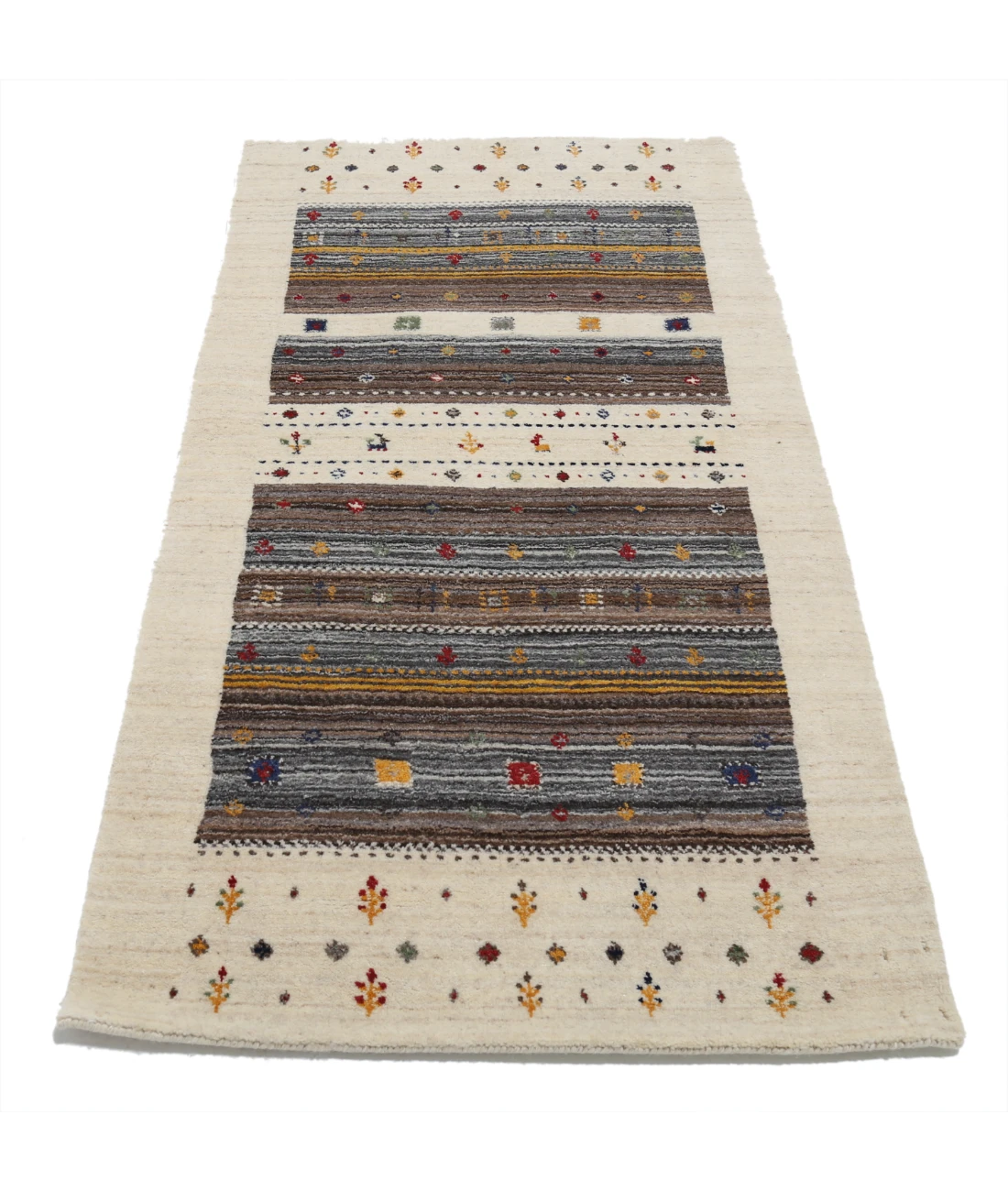 Hand Made Lori Wool Rug 2' 10" X 5' 2" 2' 10" X 5' 2" (86 X 158) / Ivory / Ivory