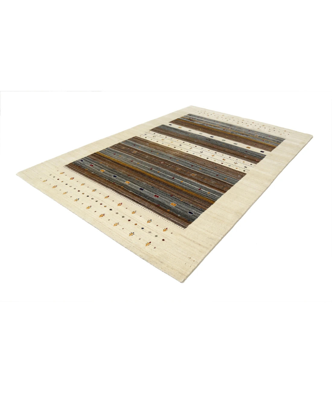 Hand Made Lori Wool Rug 6' 7" X 9' 10" 6' 7" X 9' 10" (201 X 300) / Ivory / Ivory