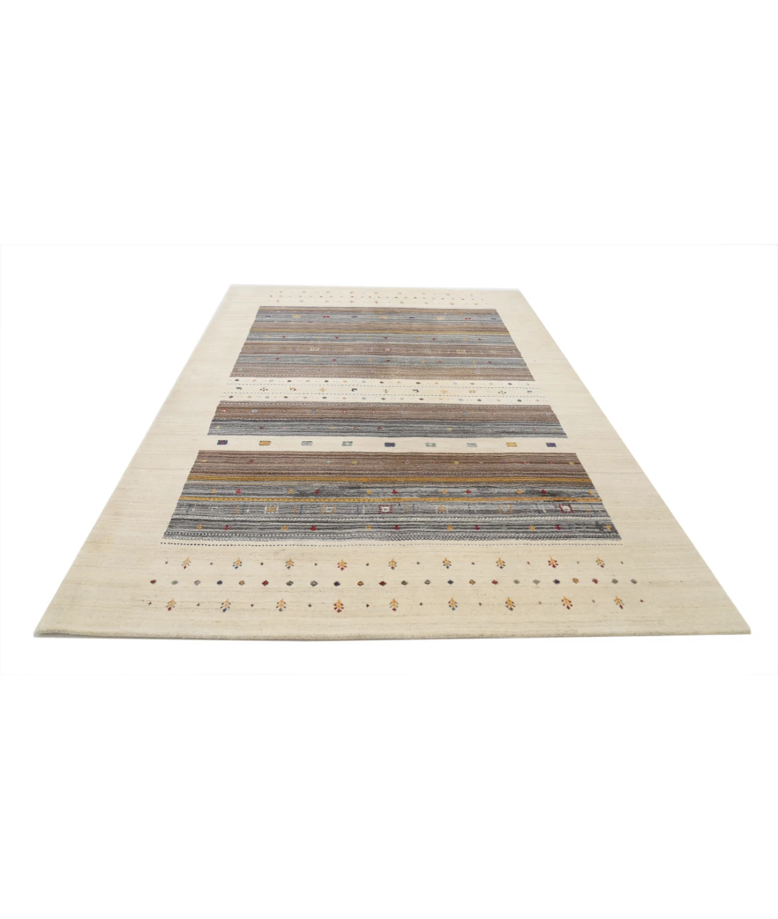 Hand Made Lori Wool Rug 6' 7" X 9' 10" 6' 7" X 9' 10" (201 X 300) / Ivory / Ivory