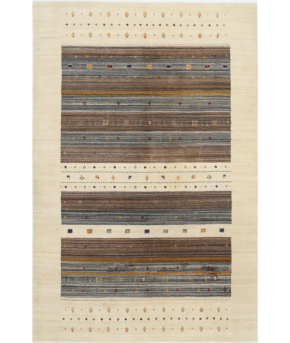 Hand Made Lori Wool Rug 6' 7" X 9' 10" 6' 7" X 9' 10" (201 X 300) / Ivory / Ivory