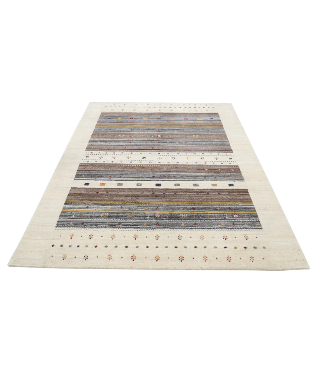 Hand Made Lori Wool Rug 5' 7" X 7' 10" 5' 7" X 7' 10" (170 X 239) / Ivory / Ivory