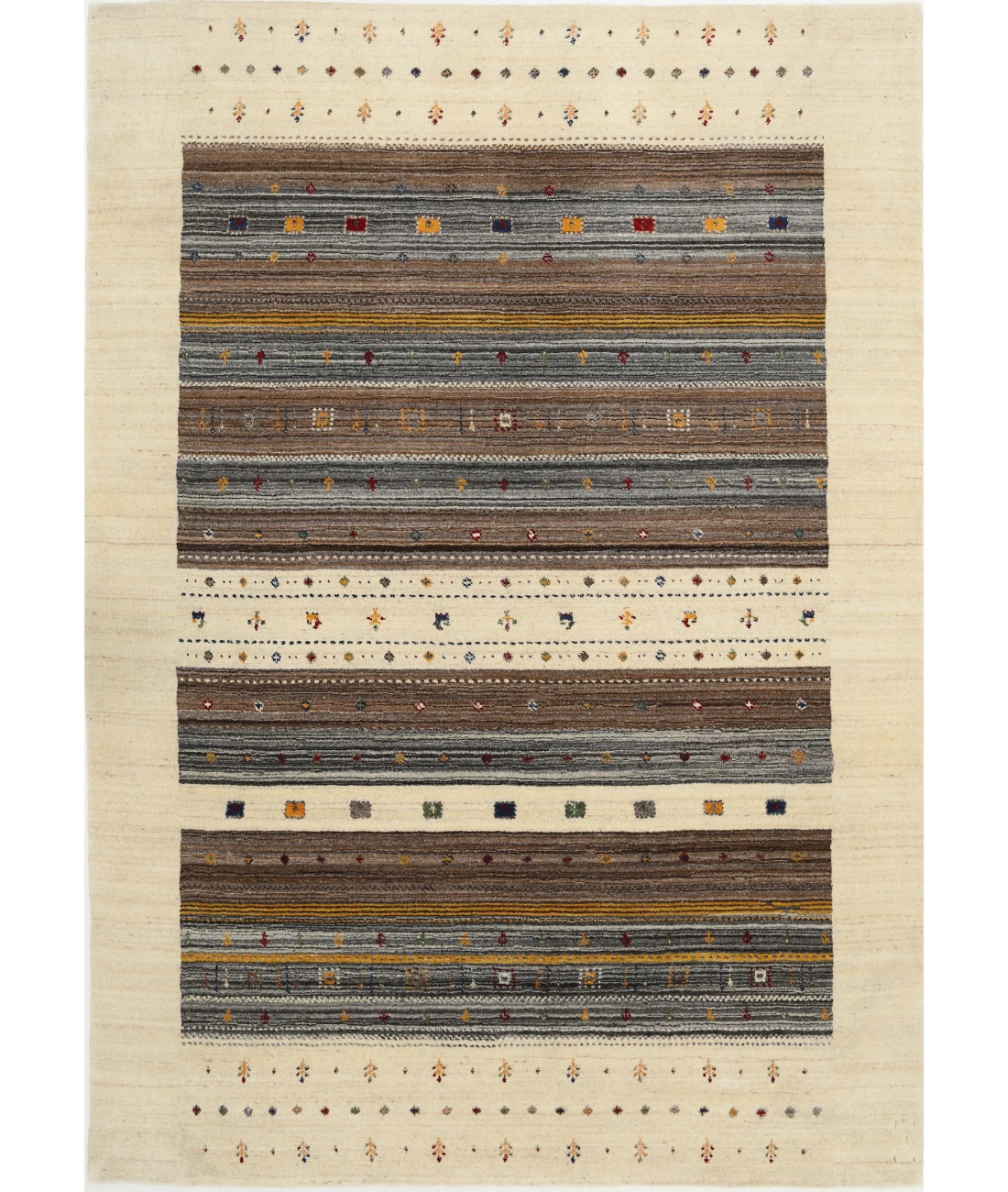Hand Made Lori Wool Rug 5' 7" X 7' 10" 5' 7" X 7' 10" (170 X 239) / Ivory / Ivory