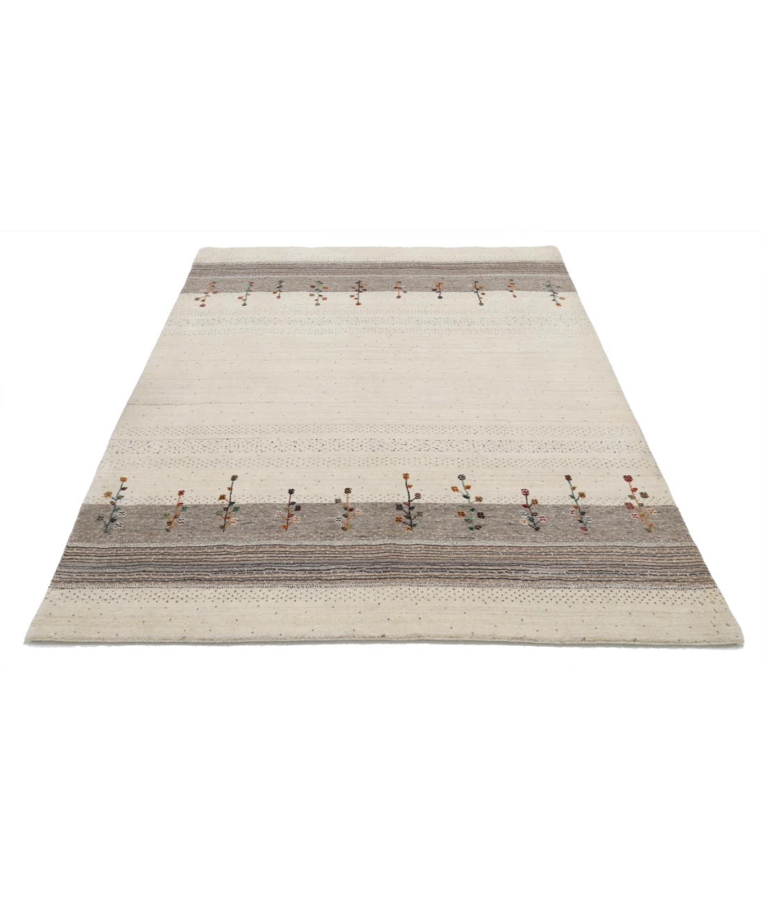 Hand Made Lori Wool Rug 5' 3" X 7' 5" 5' 3" X 7' 5" (160 X 226) / Ivory / Ivory