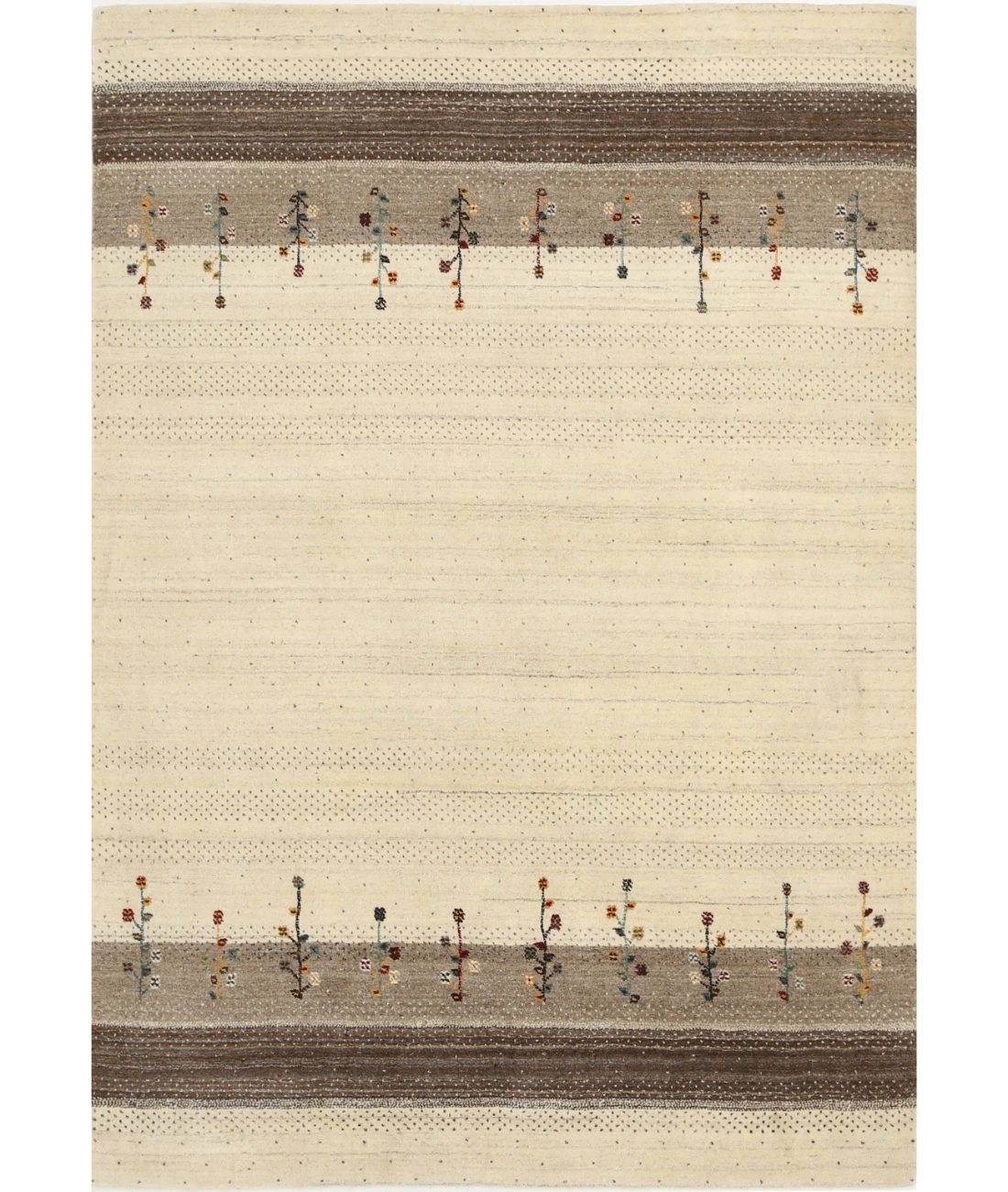 Hand Made Lori Wool Rug 5' 4" X 7' 7" 5' 4" X 7' 7" (162 X 231) / Ivory / Ivory