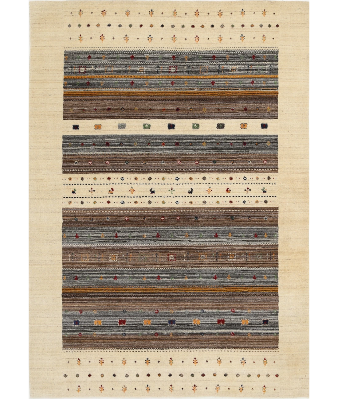 Hand Made Lori Wool Rug 5' 7" X 7' 10" 5' 7" X 7' 10" (170 X 239) / Ivory / Ivory