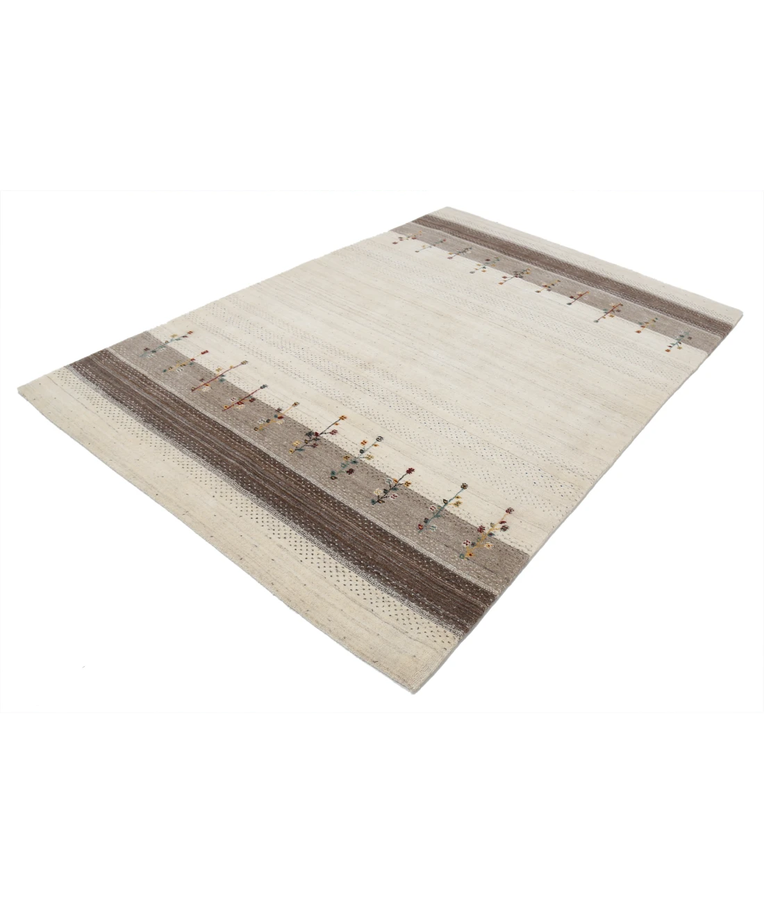 Hand Made Lori Wool Rug 5' 3" X 7' 7" 5' 3" X 7' 7" (160 X 231) / Ivory / Ivory