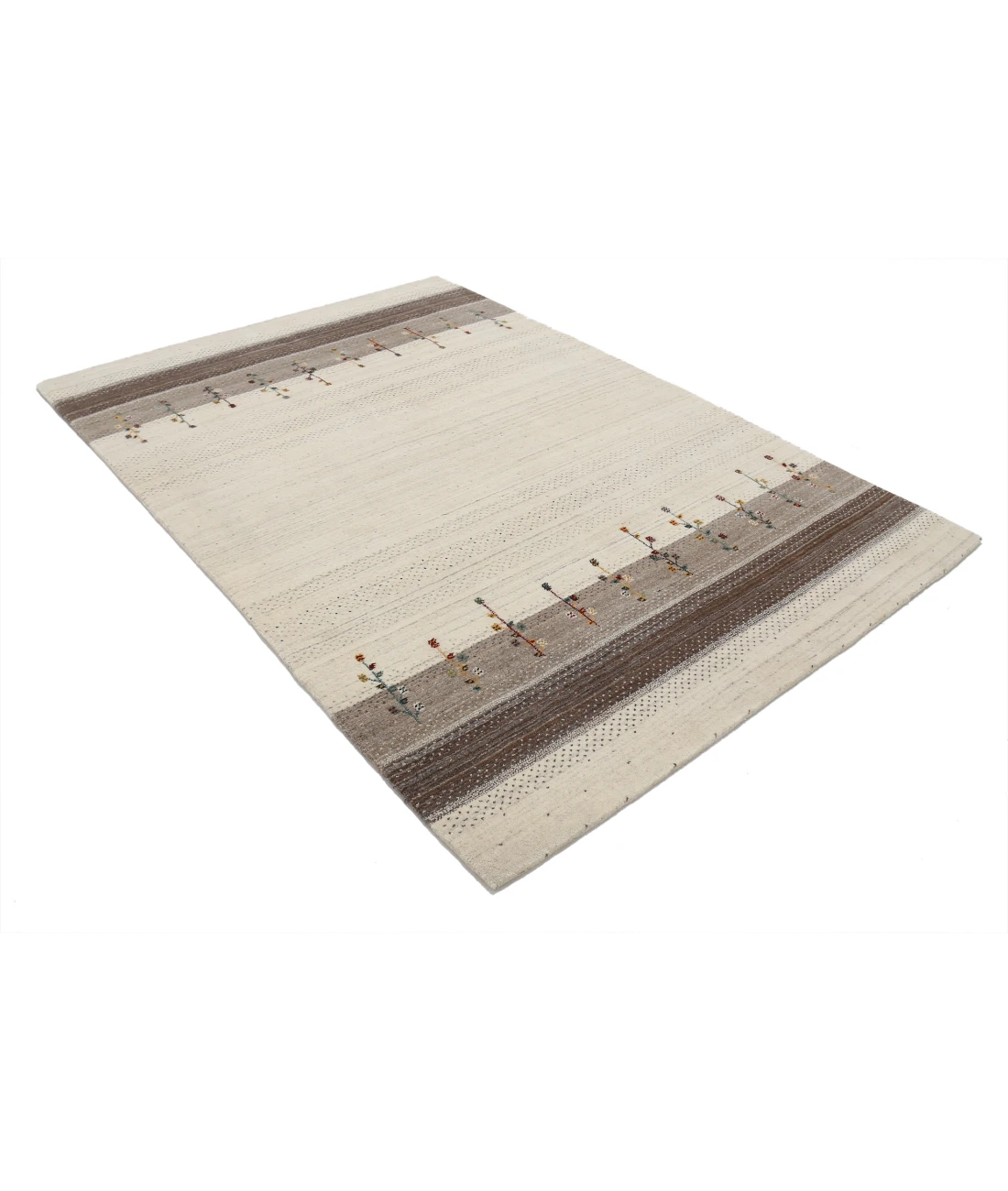 Hand Made Lori Wool Rug 5' 3" X 7' 7" 5' 3" X 7' 7" (160 X 231) / Ivory / Ivory