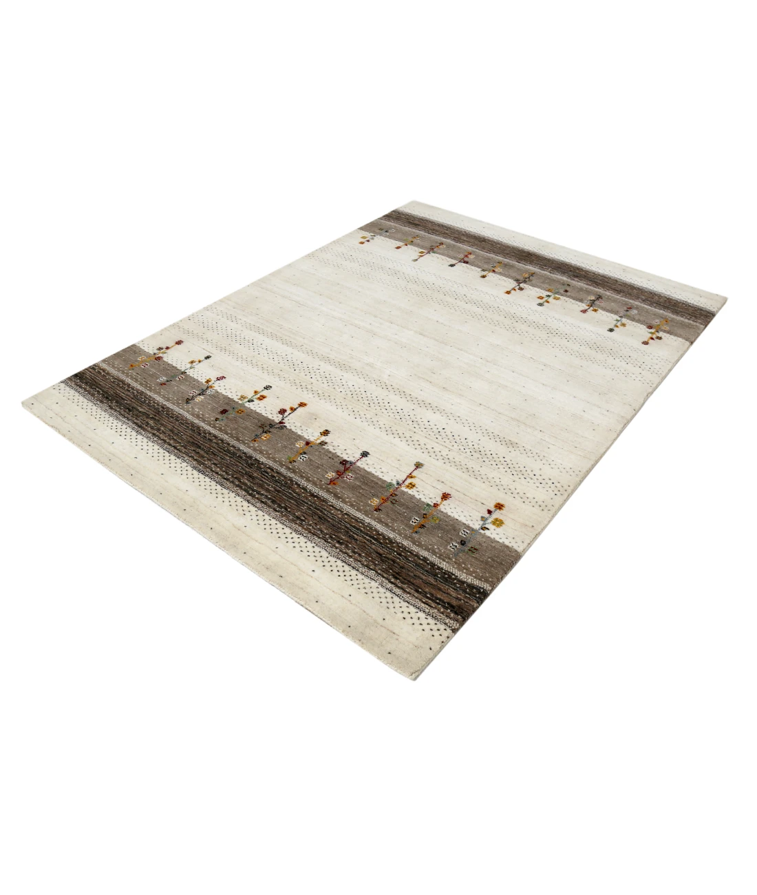 Hand Made Lori Wool Rug 4' 8" X 6' 6" 4' 8" X 6' 6" (142 X 198) / Ivory / Ivory
