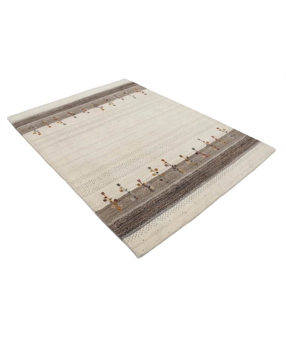 Hand Made Lori Wool Rug 4' 8" X 6' 6" 4' 8" X 6' 6" (142 X 198) / Ivory / Ivory
