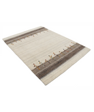 Hand Made Lori Wool Rug 4' 8" X 6' 6" 4' 8" X 6' 6" (142 X 198) / Ivory / Ivory