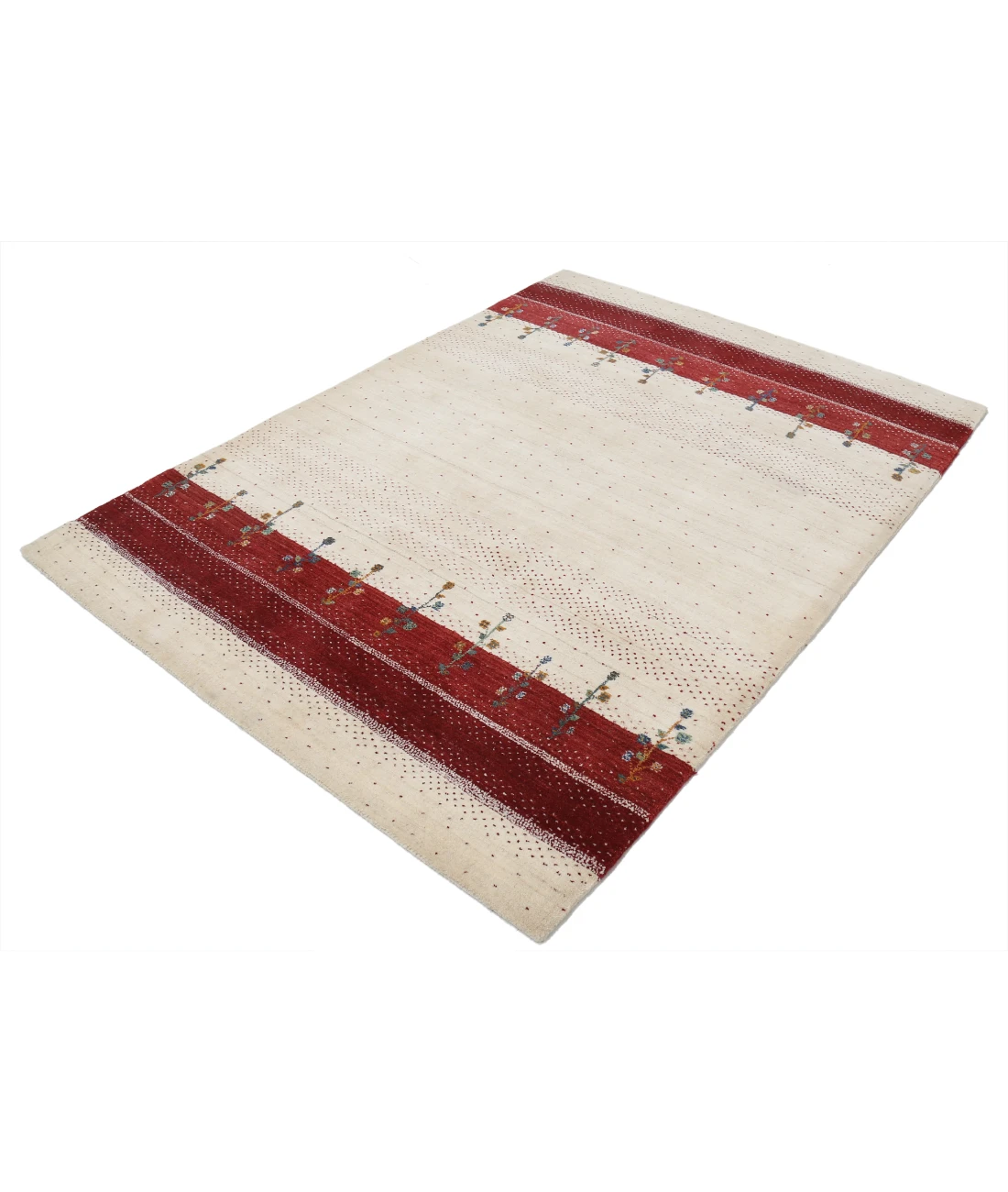 Hand Made Lori Wool Rug 4' 10" X 6' 6" 4' 10" X 6' 6" (147 X 198) / Ivory / Ivory