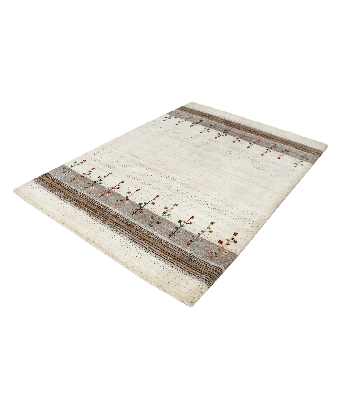 Hand Made Lori Wool Rug 4' 8" X 6' 5" 4' 8" X 6' 5" (142 X 196) / Ivory / Ivory