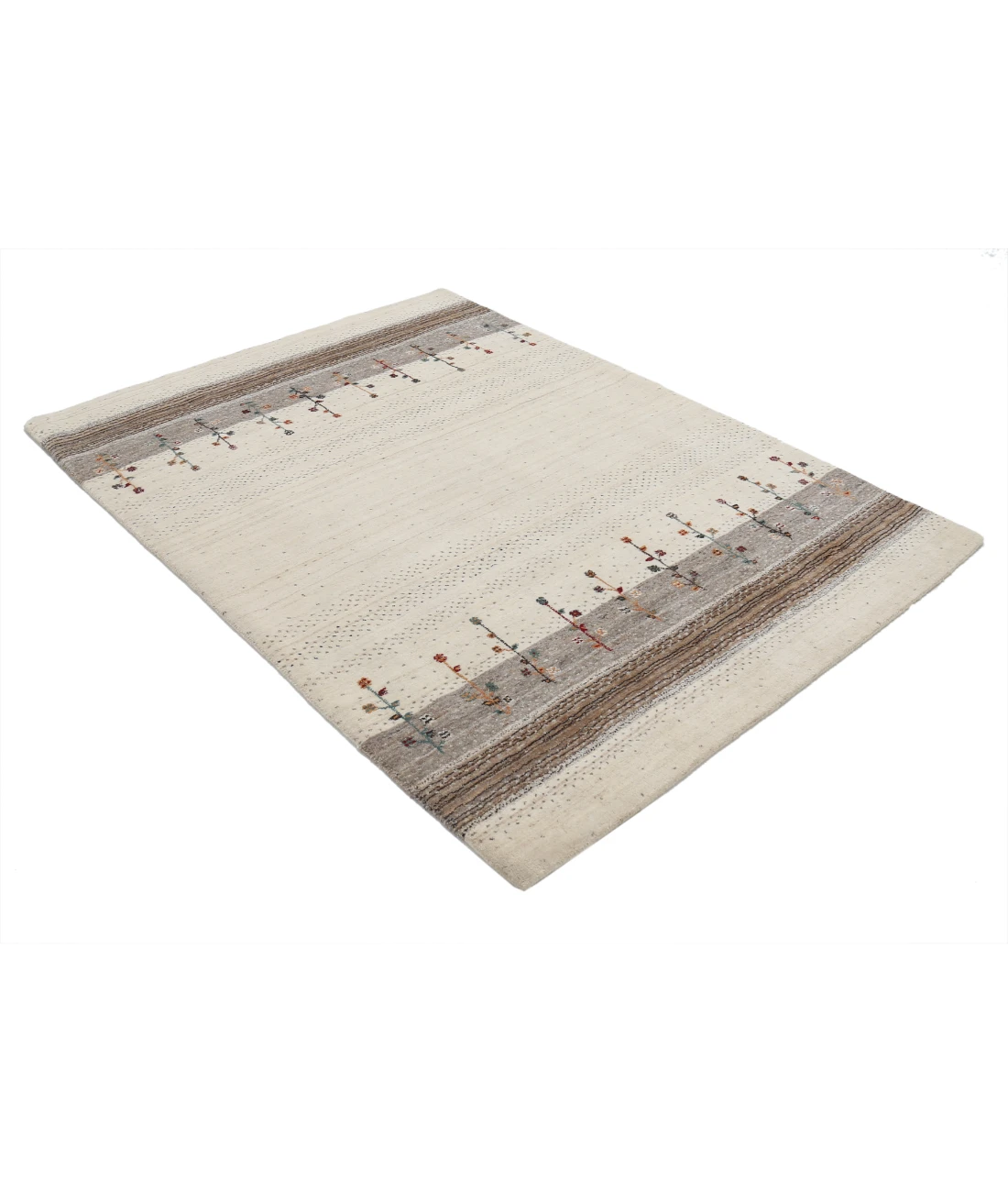 Hand Made Lori Wool Rug 4' 8" X 6' 5" 4' 8" X 6' 5" (142 X 196) / Ivory / Ivory
