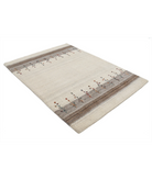Hand Made Lori Wool Rug 4' 8" X 6' 5" 4' 8" X 6' 5" (142 X 196) / Ivory / Ivory
