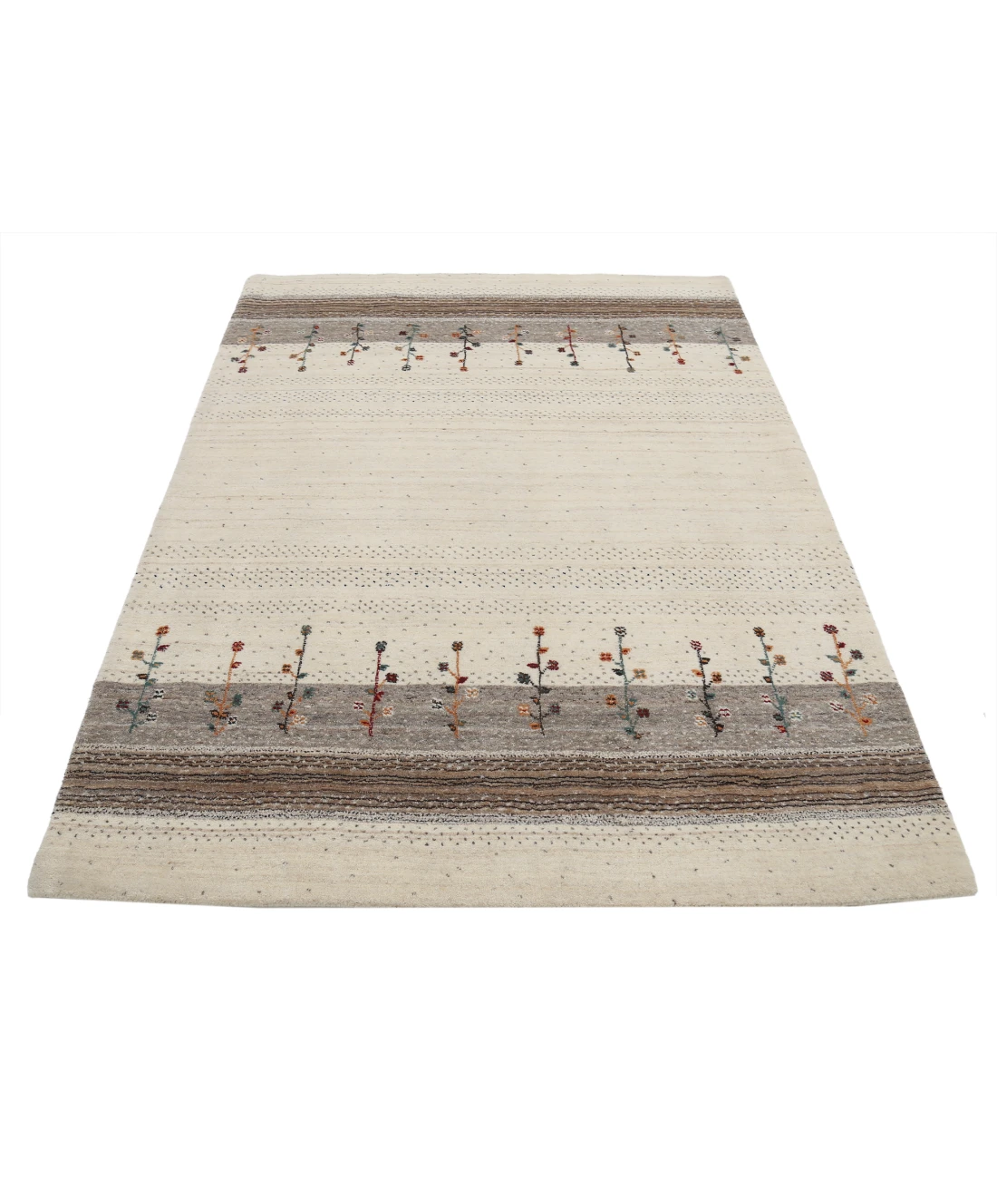 Hand Made Lori Wool Rug 4' 8" X 6' 5" 4' 8" X 6' 5" (142 X 196) / Ivory / Ivory