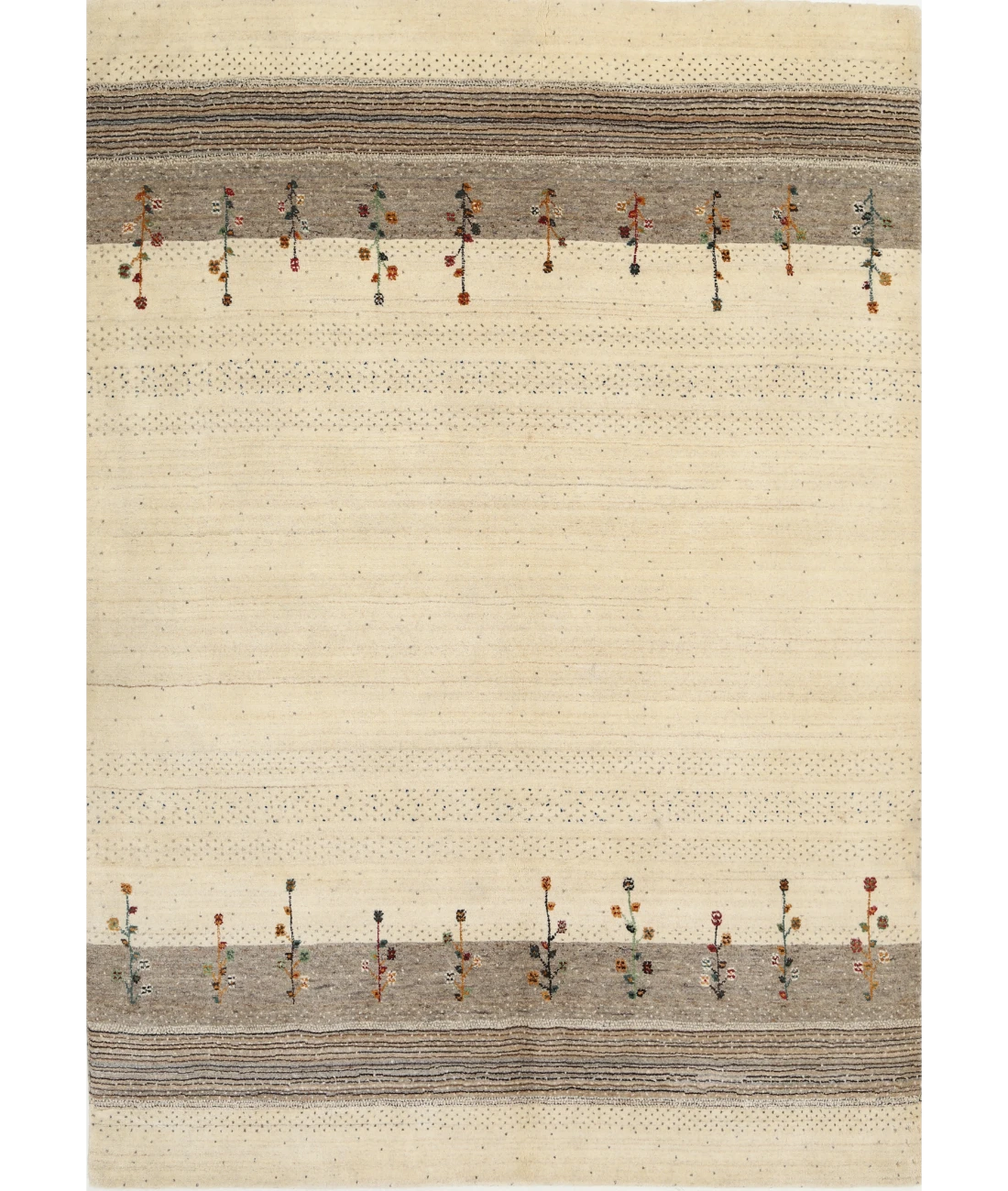Hand Made Lori Wool Rug 4' 8" X 6' 5" 4' 8" X 6' 5" (142 X 196) / Ivory / Ivory