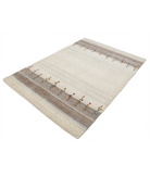 Hand Made Lori Wool Rug 4' 8" X 6' 5" 4' 8" X 6' 5" (142 X 196) / Ivory / Ivory