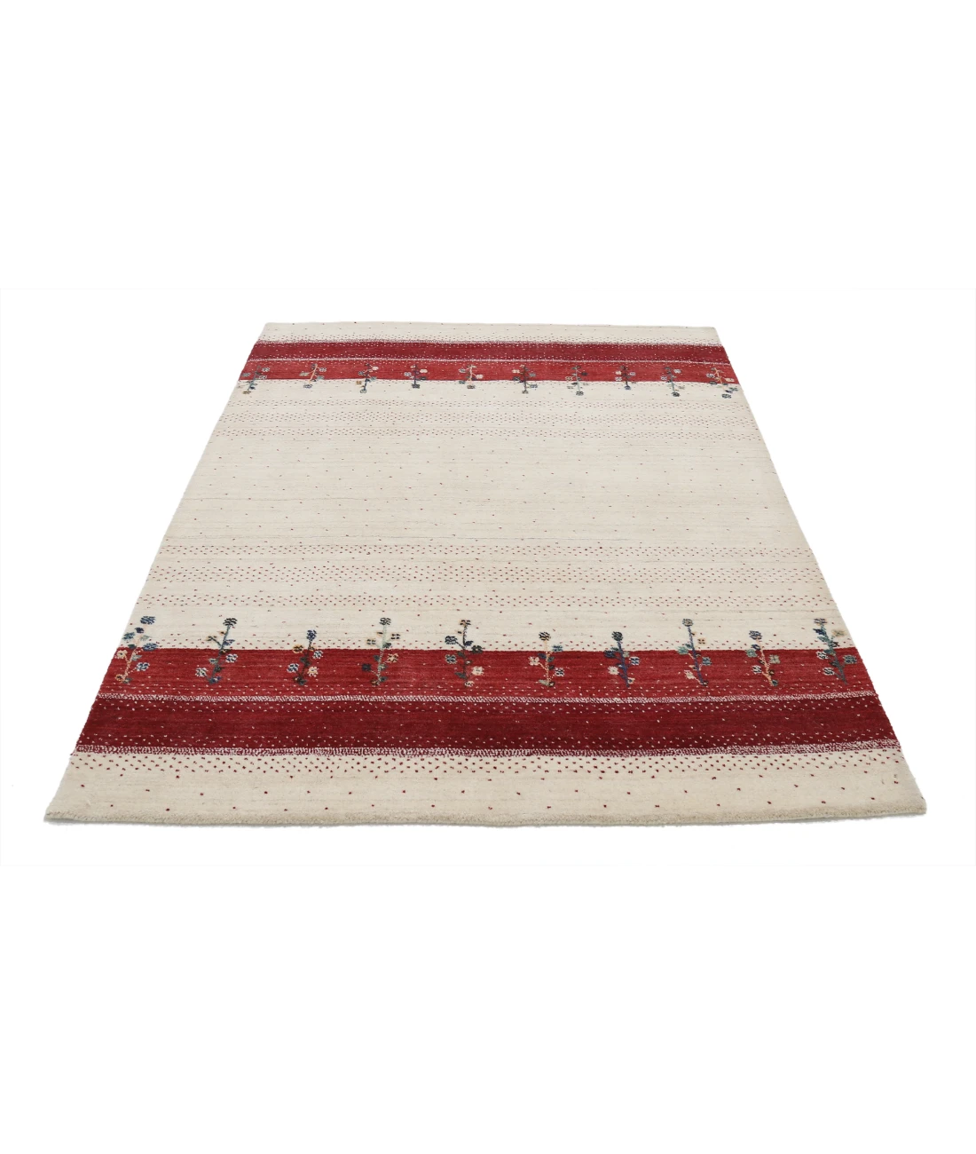Hand Made Lori Wool Rug 4' 9" X 6' 6" 4' 9" X 6' 6" (145 X 198) / Ivory / Ivory
