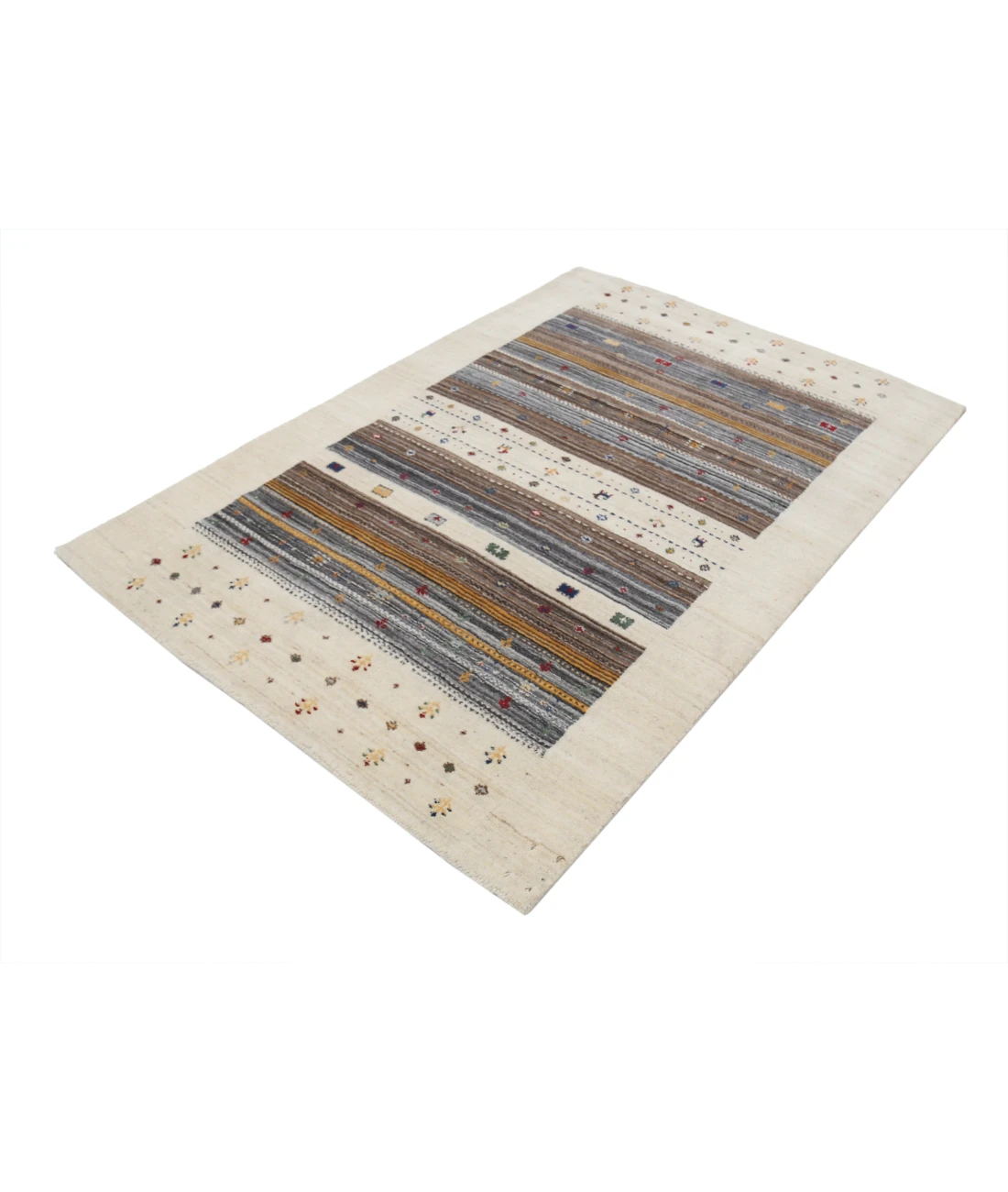 Hand Made Lori Wool Rug 4' 0" X 5' 10" 4' 0" X 5' 10" (122 X 178) / Ivory / Ivory