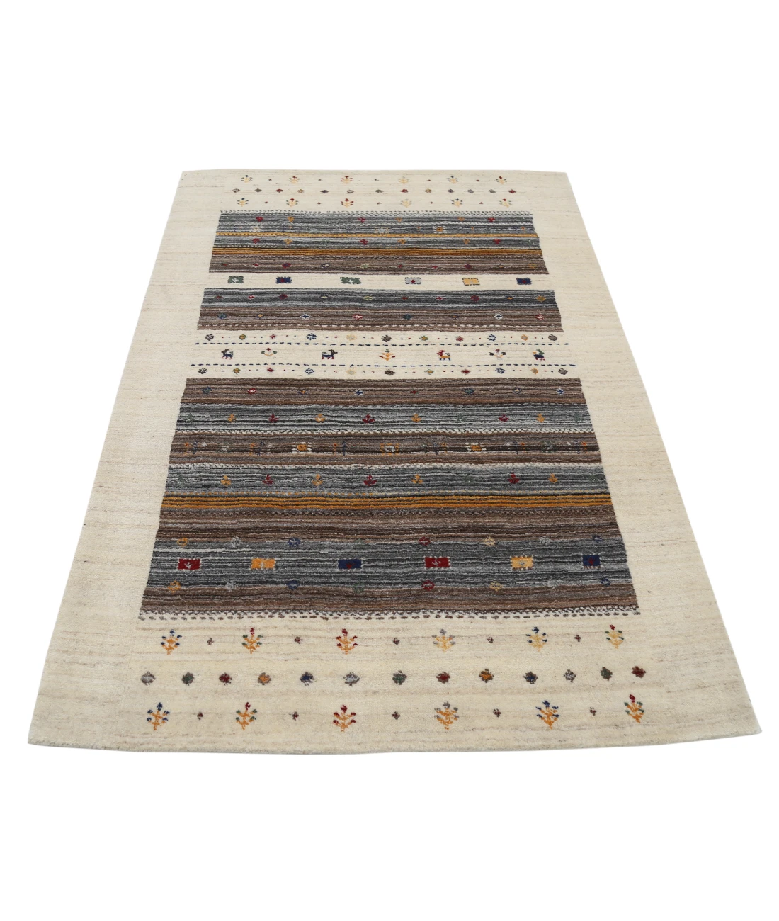 Hand Made Lori Wool Rug 4' 0" X 5' 10" 4' 0" X 5' 10" (122 X 178) / Ivory / Ivory