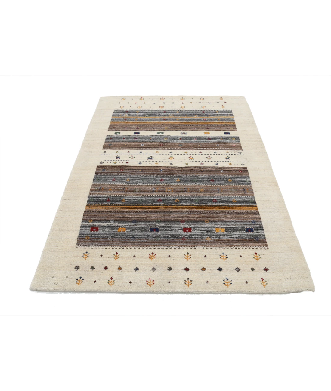 Hand Made Lori Wool Rug 4' 1" X 5' 11" 4' 1" X 5' 11" (124 X 180) / Ivory / Ivory