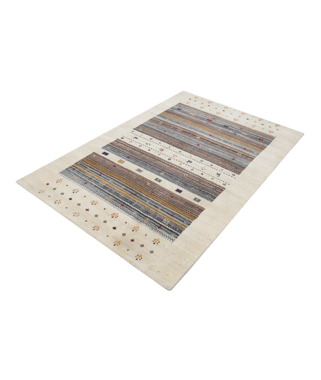 Hand Made Lori Wool Rug 4' 0" X 5' 10" 4' 0" X 5' 10" (122 X 178) / Ivory / Ivory