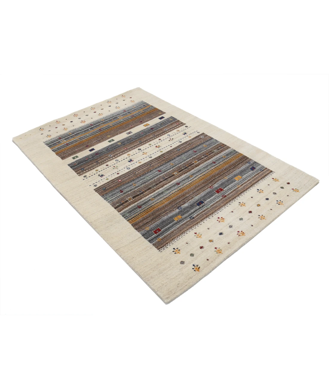 Hand Made Lori Wool Rug 4' 0" X 5' 10" 4' 0" X 5' 10" (122 X 178) / Ivory / Ivory