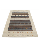 Hand Made Lori Wool Rug 4' 0" X 5' 10" 4' 0" X 5' 10" (122 X 178) / Ivory / Ivory